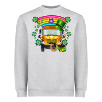 Heather Grey st. patricks day school bus Heavyweight Sweatshirt - SublimationCraftShop
