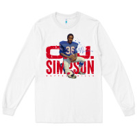 White O.J. Simpson Long Sleeve Tee - trangStudio