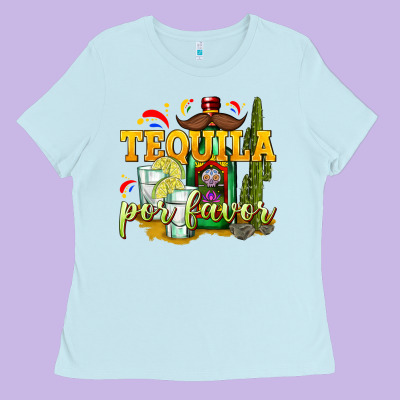 Tequila Por Favor Ladies Tee Designed By Texasbilliewilder