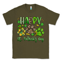 Army Green happy st. patricks day paws Classic Tee - Artiststas