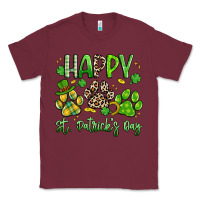 Burgundy happy st. patricks day paws Classic Tee - Artiststas