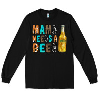 Black Mama Needs a Beer Long Sleeve Tee - CowCowDesign