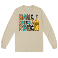 Mushroom Mama Needs a Beer Long Sleeve Tee - CowCowDesign