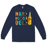 Navy Mama Needs a Beer Long Sleeve Tee - CowCowDesign
