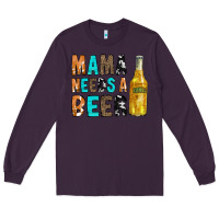 Plum Mama Needs a Beer Long Sleeve Tee - CowCowDesign