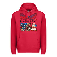 Cardinal Western God Bless The USA 4th of July Premium Hoodie - LillyAllenDesigns