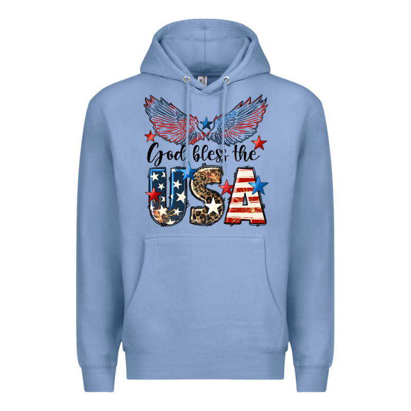 Western God Bless The Usa 4th Of July Premium Hoodie by LillyAllenDesigns | Teevron