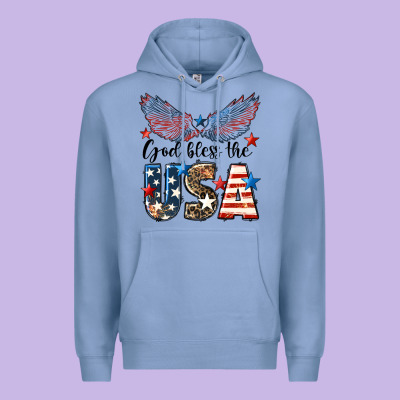 Western God Bless The Usa 4th Of July Premium Hoodie Designed By Lillyallendesigns