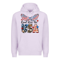 Lilac Western God Bless The USA 4th of July Premium Hoodie - LillyAllenDesigns