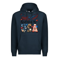Navy Western God Bless The USA 4th of July Premium Hoodie - LillyAllenDesigns
