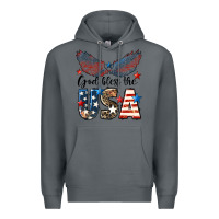 Rock Western God Bless The USA 4th of July Premium Hoodie - LillyAllenDesigns