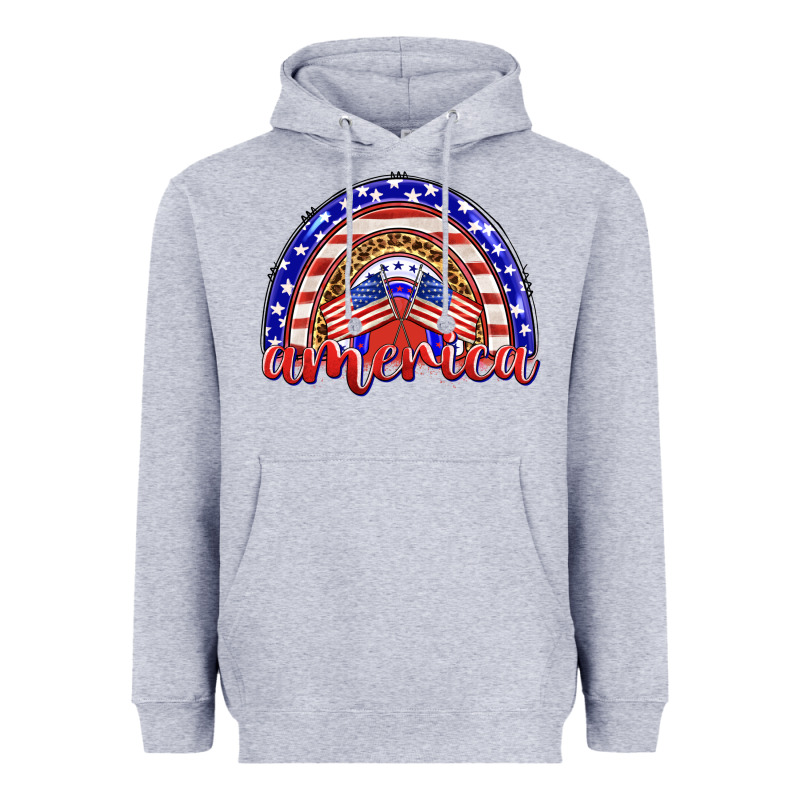 America Rainbow Heavyweight Hoodie by BarkalooDesign | Teevron