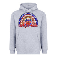 Heather Grey america rainbow Heavyweight Hoodie - BarkalooDesign