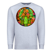 Heather Grey lobster round Premium Sweatshirt - BarkalooDesign