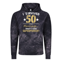 Cloud Black 50 years of marriage superpower 50th wedding anniversary Vintage Hoodie - trangStudio
