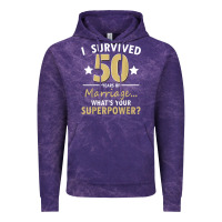 Cloud Purple 50 years of marriage superpower 50th wedding anniversary Vintage Hoodie - trangStudio