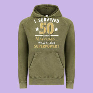 50 Years Of Marriage Superpower 50th Wedding Anniversary Vintage Hoodie Designed By Trangstudio