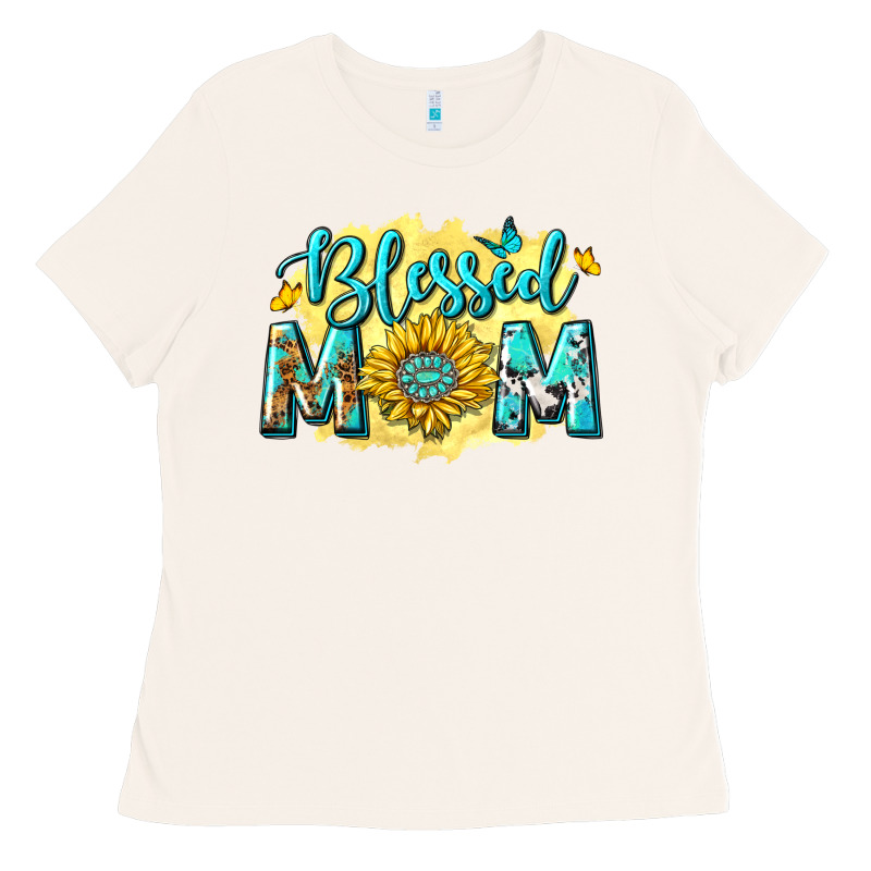 Blessed Mom With Sunflowers Ladies Tee by texasbilliewilder | Teevron
