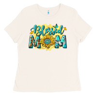 Bone Blessed Mom with Sunflowers Ladies Tee - texasbilliewilder