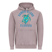 Sanibel Island Beach Design  Sea Turtle Illustration Gift Pullover Hoo Vintage Hoodie | Teevron