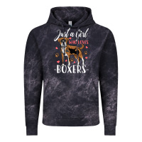 Cloud Black Kids Boxer Dog Just A Girl Who Loves Boxers Gift Vintage Hoodie - trangStudio