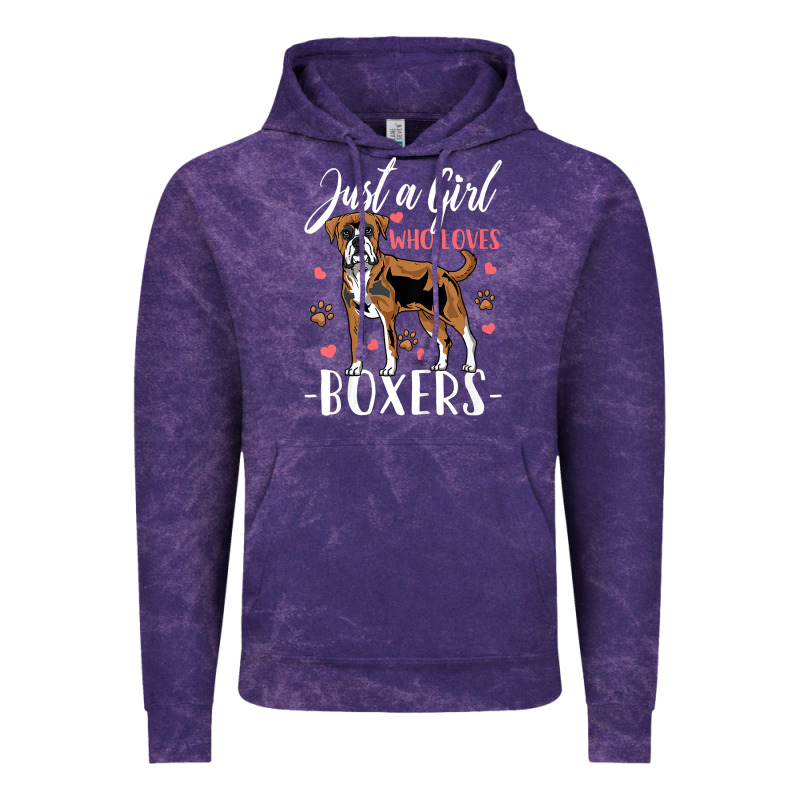 Kids Boxer Dog Just A Girl Who Loves Boxers Gift Vintage Hoodie by trangStudio | Teevron