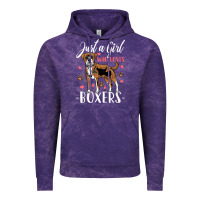 Cloud Purple Kids Boxer Dog Just A Girl Who Loves Boxers Gift Vintage Hoodie - trangStudio