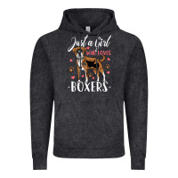 Vintage Black Kids Boxer Dog Just A Girl Who Loves Boxers Gift Vintage Hoodie - trangStudio