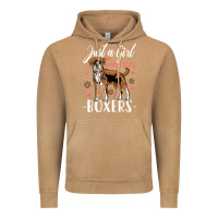 Vintage Camel Kids Boxer Dog Just A Girl Who Loves Boxers Gift Vintage Hoodie - trangStudio