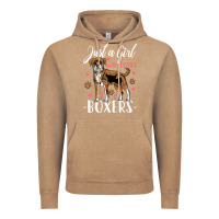 Vintage Coffee Kids Boxer Dog Just A Girl Who Loves Boxers Gift Vintage Hoodie - trangStudio