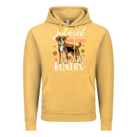 Vintage Mustard Kids Boxer Dog Just A Girl Who Loves Boxers Gift Vintage Hoodie - trangStudio