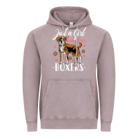 Vintage Zinc Kids Boxer Dog Just A Girl Who Loves Boxers Gift Vintage Hoodie - trangStudio