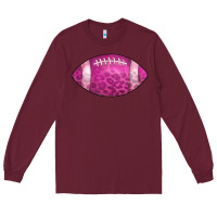 Burgundy american football pink Long Sleeve Tee - CowCowDesign