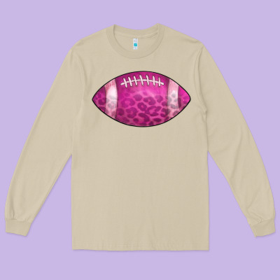 American Football Pink Long Sleeve Tee Designed By Cowcowdesign