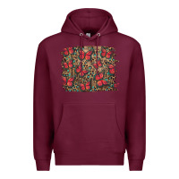 Burgundy Easter Butterflies Background Premium Hoodie - RanaPortraitStore
