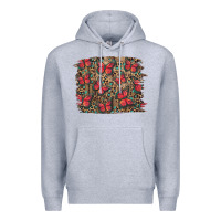 Heather Grey Easter Butterflies Background Premium Hoodie - RanaPortraitStore