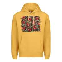 Mustard Easter Butterflies Background Premium Hoodie - RanaPortraitStore
