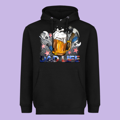 Dad Life Beer And Tools Heavyweight Hoodie Designed By Barkaloodesign