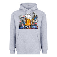Heather Grey dad life beer and tools Heavyweight Hoodie - BarkalooDesign