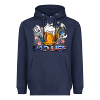 Navy dad life beer and tools Heavyweight Hoodie - BarkalooDesign