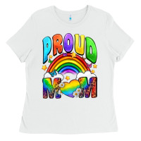 White Proud Mom Ladies Tee - NancyCooperArtShop