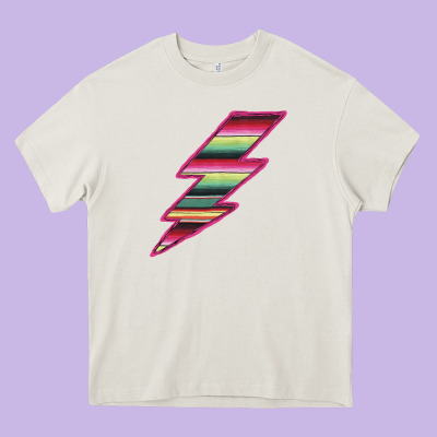 Pink Serape Lightning Heavy Core Tee Designed By Bettercallsaul