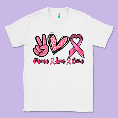 Peace Love Cure Cancer Awareness Classic Tee Designed By Howdyjamesfarm