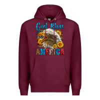 Burgundy God Bless America Premium Hoodie - LillyAllenDesigns