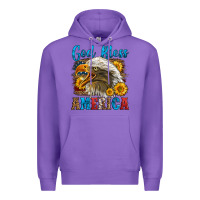Purple God Bless America Premium Hoodie - LillyAllenDesigns