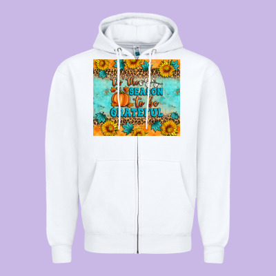 Tis' The Season To Be Grateful Zipper Hoodie Designed By Artiststas