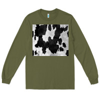 Army Green Black White Cowhide Tumbler Long Sleeve Tee - CowCowDesign