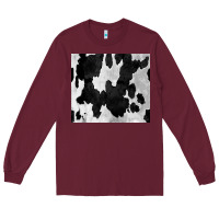Burgundy Black White Cowhide Tumbler Long Sleeve Tee - CowCowDesign