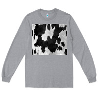Heather Grey Black White Cowhide Tumbler Long Sleeve Tee - CowCowDesign