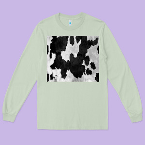 Black White Cowhide Tumbler Long Sleeve Tee Designed By Cowcowdesign